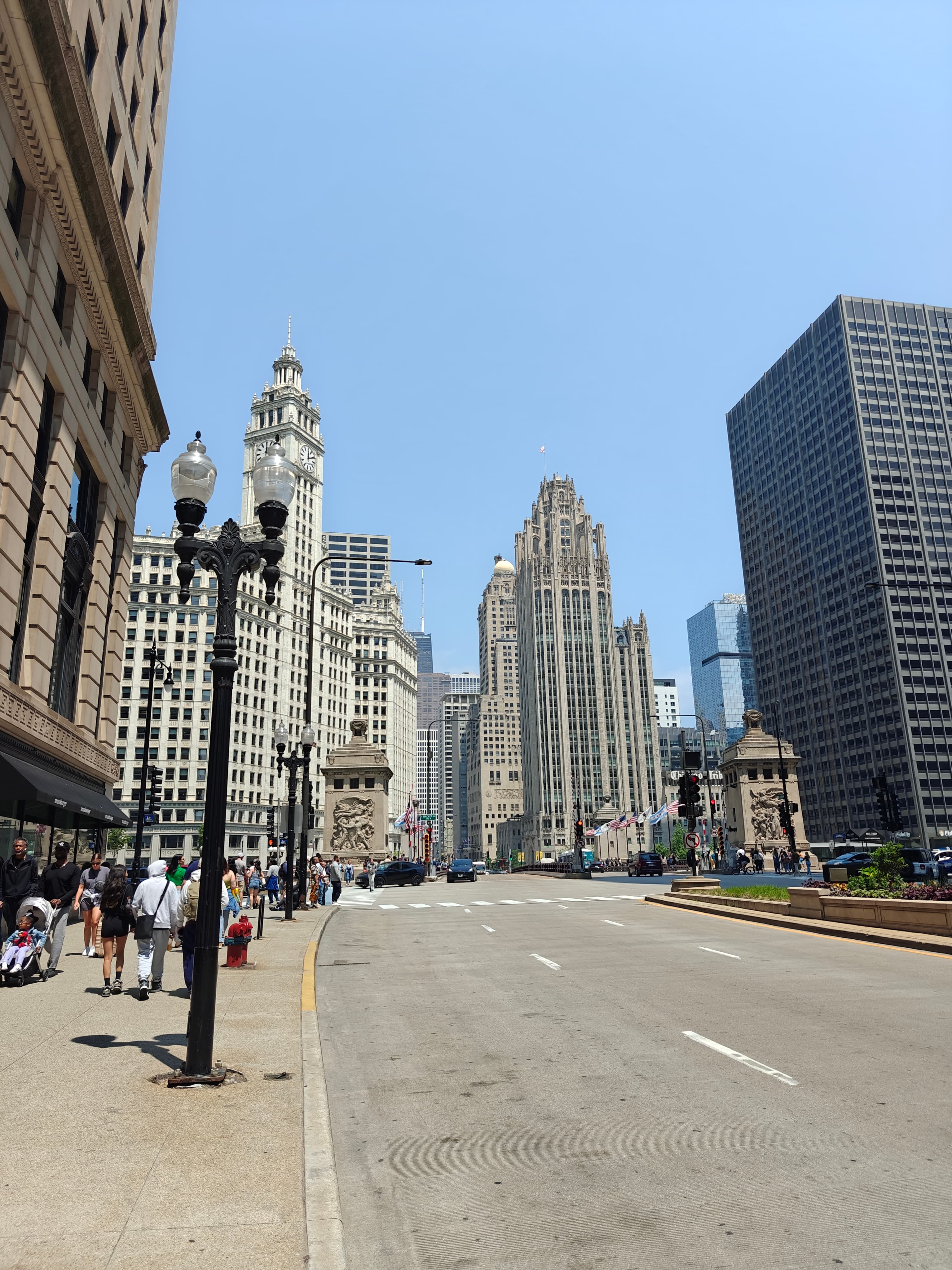 Tribune and Wrigley from Millennium Park