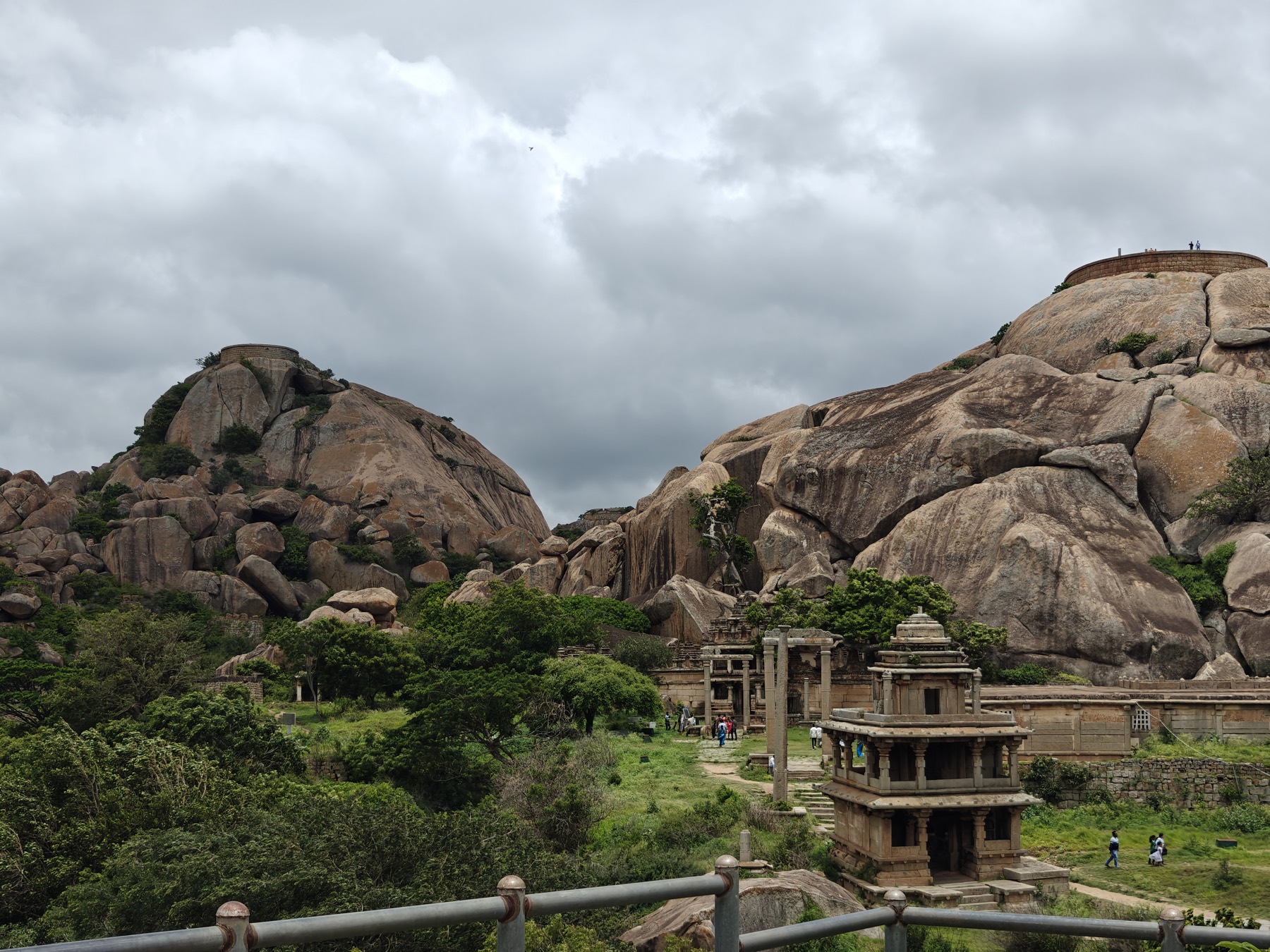 hilltop fort among boulders